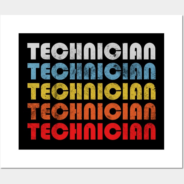 Technician gift retro design. Perfect present for mom dad friend him or her Wall Art by SerenityByAlex